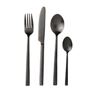 Bestikk 16del svart satin