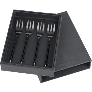 Broste Copenhagen Hune Titanium Mat Black, kakegafler 4 stk.