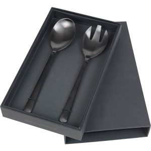 Broste Copenhagen Hune Titanium Mat Black, salatbestikk m. 2 deler