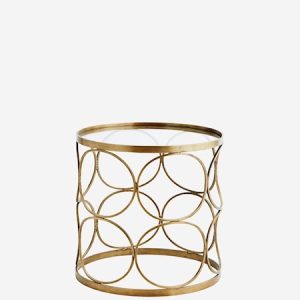 Clear glass brass sofabord