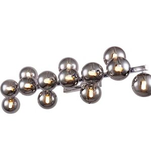 Dallas vegglampe Large, krom/røyk