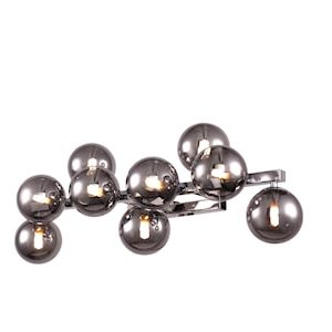 Dallas vegglampe Medium, krom/røyk