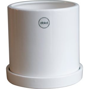 DBKD Grow krukke med fat, shiny white