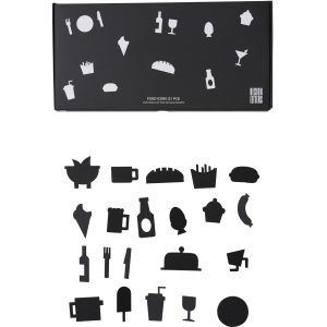 Design Letters Food Icons til Message Board (21 del) , Svart