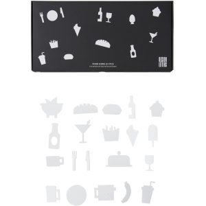 Design Letters Food Icons till Message Board (21 del) , Hvit