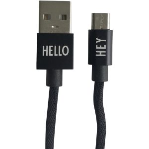 Design Letters Micro USB Kabel 1 Meter, Svart