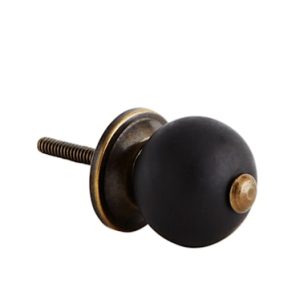 Dørhåndtak Ø 3 cm - Svart/messing