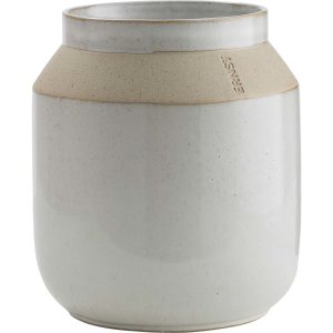 Ernst Vase glassert m matt bård H18cm.