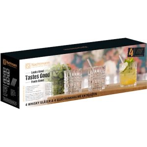 Feel Good Tumblerglass 34 cl 4-pakning + Sugerør