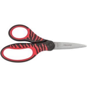 Fiskars Barnesaks 15 cm svart/rød softgrip