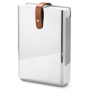 Georg Jensen Sky Kortstokk Beholder Lær & Rustfritt Stål