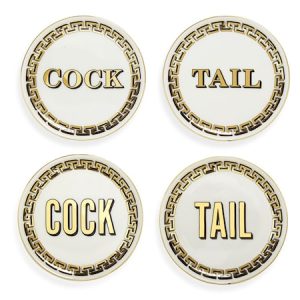 Glassunderlag Cock/Tail - 4-pakning