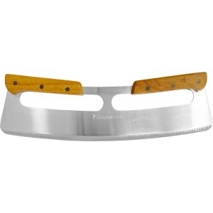 Gourmetstål Pizzaskjærer Rustfri stål og Trehåndtak