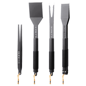 Grillredskap sett 4 deler, antrasitt