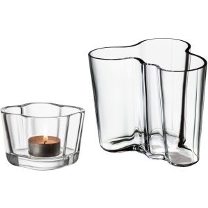 Iittala Alvar Aalto Vase 9,5cm og lysestake 6cm