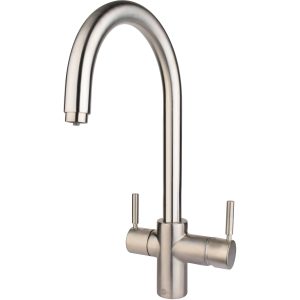 Insinkerator 3N1 J-formet Kokende vannkran, Børstet stål