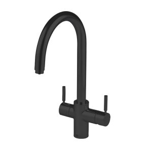 Insinkerator 3N1 J-formet Kokende vannkran, velvet svart