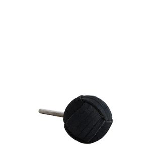 Knopp i skinn Ø 3,5 cm - Svart