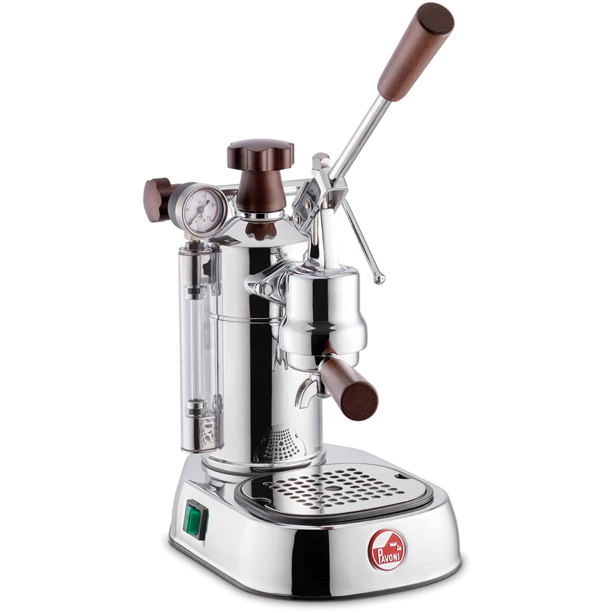 La Pavoni Professional Espressomaskin, 1,6 liter, Rustfritt stål med trehåndtak LPLPLH01EU - BEST I TEST 2023