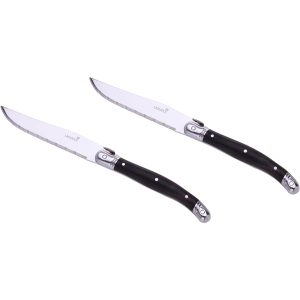 Laguiole Biffkniver med skjefter av ibenholt, 6 stk.