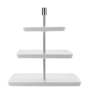 Loft Hvit Kakefat Kvadratisk 3 etasjer