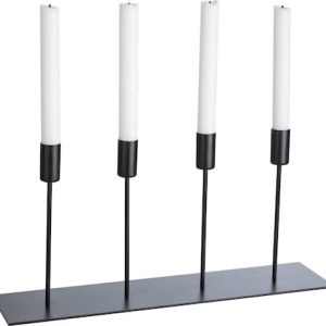 Lysestake 4 Lys Svart Metall