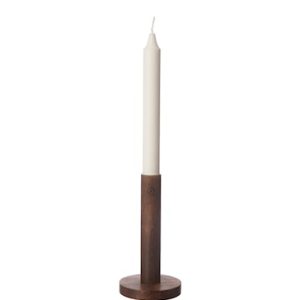 Lysestake i Tre mørkebrun d8xh15 cm