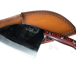 Mad Bull - Serbisk kokkekniv 18cm Rødt skaft