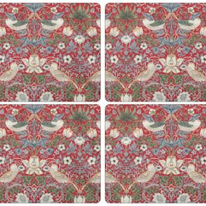 Morris Bordbrikke Strawberry Thief Rød 4-pakning