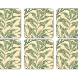 Morris Glassunderlag Willow Bough Grønn 6-pakning