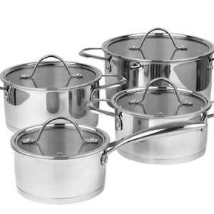 Mosel Grytesett med glasslokk 8 deler