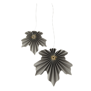 Papirløv Grå/Glitter sett med 2