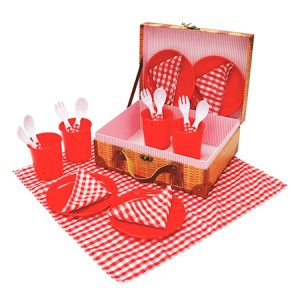 Pikniksett i plast, 21 deler, Rød