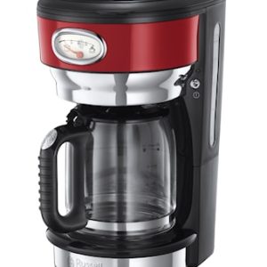 Retro Kaffetrakter Glass 10 kobber, Rød