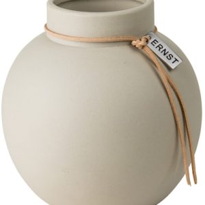 Rund Vase Steintøy 14 cm – Natur