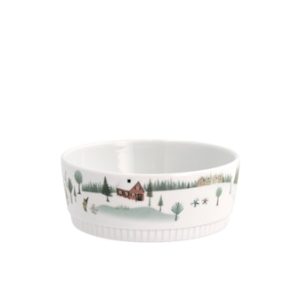 Skål Vinter rett kant 14 cm Ildfast Hvit