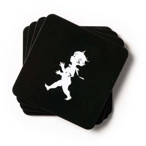 Solstickan Design Glassunderlegg 10 x 10 cm Svart 4-pk