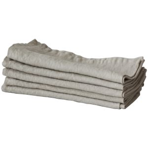 Tell Me More Kjøkkenhåndkle i lin, 50 x 70 cm, warm grey