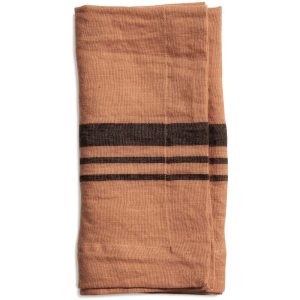 Top Drawer Serviett LITTLEWOOD i lin, stripe, Dry Terracotta, 4-pack