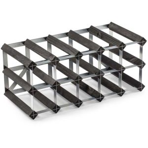 Traditional Wine Racks Vinstativ Påbyggingsbart 15 flasker Black Ash