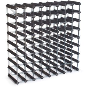 Traditional Wine Racks Vinstativ Påbyggingsbart 72 flasker Black Ash