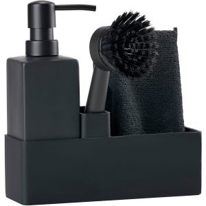 Zone Oppvasksett Black med kjøkkenklut