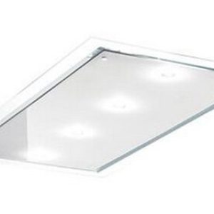 Distante 120 W Sm Hvit Glass Takintegrert ventilator - Hvit/glass